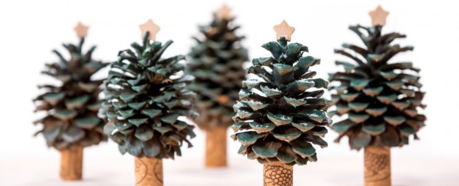 Pinecone Christmas Trees - Christmas crafts for older adults